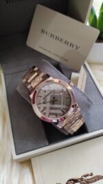 Burberry The City Engraved Check Ladies Watch - Image 2