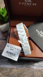 Coach Preston White Ceramic Ladies Watch - Image 4