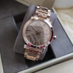 Burberry The City Engraved Check Ladies Watch