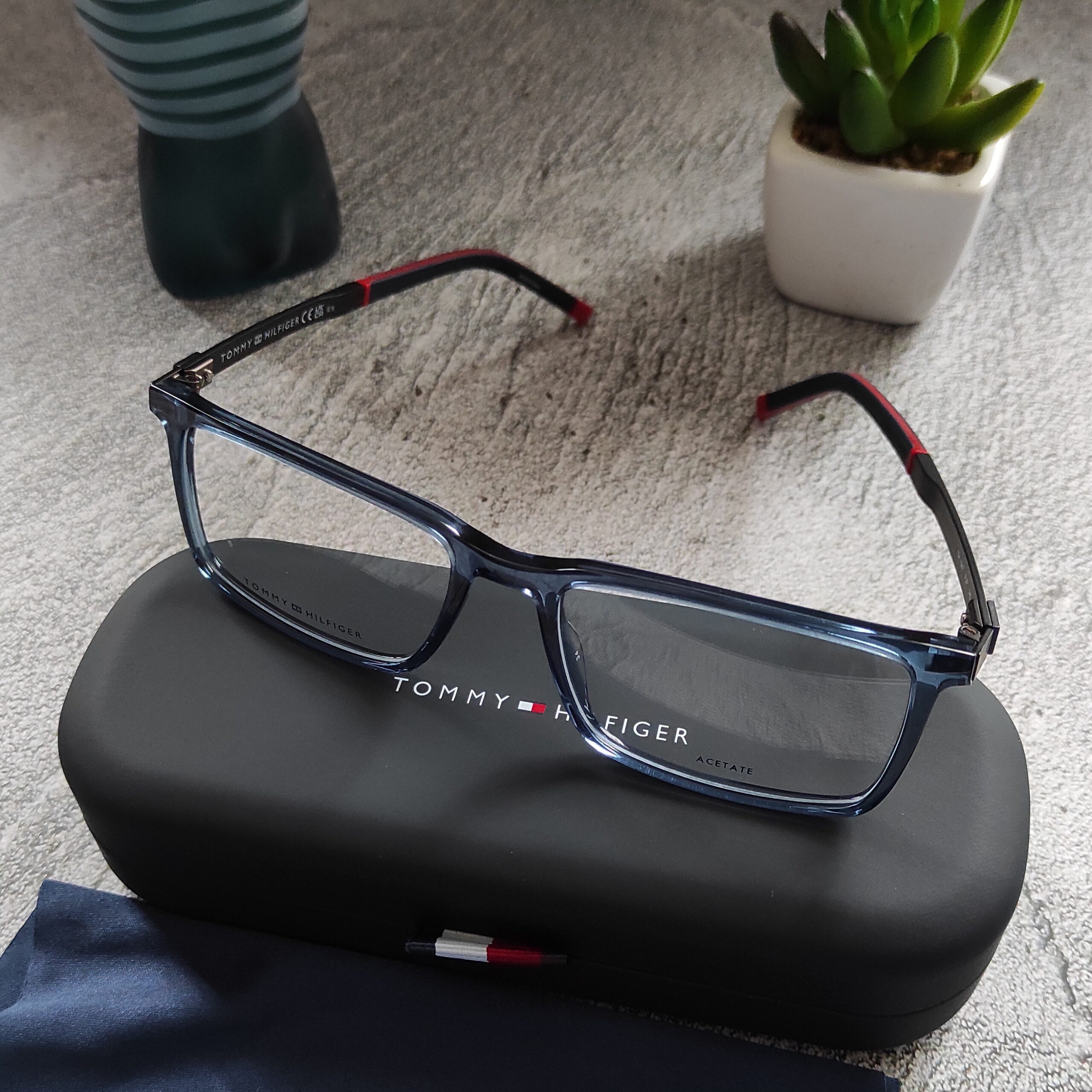 IMG_20251025_104424 Tommy Hilfiger Blue Rectangular Mens Eyeglasses - Image 1
