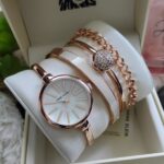 Anne Klein Trend Rose Gold Ladies Watch & Bracelet Set