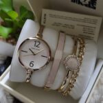 Anne Klein Trend Blush Pink Ladies Watch & Bracelet Set