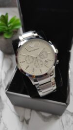 Emporio Armani Renato Silver Mens Chronograph Watch - Image 2