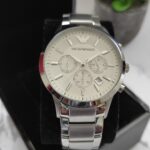 Emporio Armani Renato Silver Mens Chronograph Watch