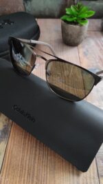 Calvin Klein Matte Gunmetal Mens Sunglasses - Image 2