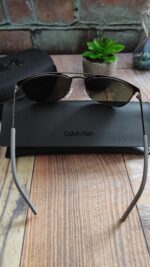 Calvin Klein Matte Gunmetal Mens Sunglasses - Image 4